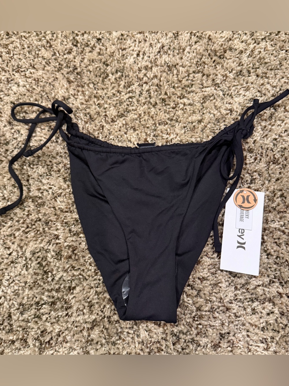Hurley NWT Women’s Black Side-Tie Bikini Bottom